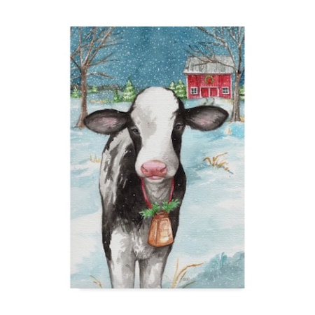 Melinda Hipsher 'Country Barn Christmas With Wreath' Canvas Art,22x32